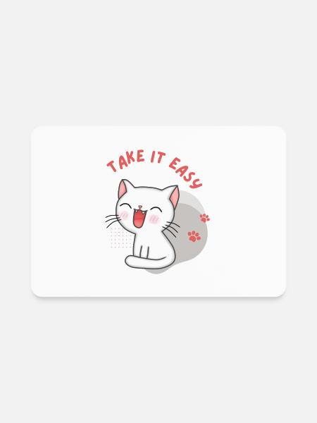 Take It Easy - Rectangle Magnet - white - Front