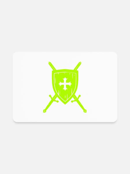 Shield And Swords - Rectangle Magnet - white - Front