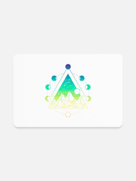 Moon Pyramid Mountain Night - Rectangle Magnet - white - Front
