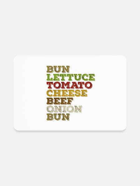 Burger Anatomy Layers - Rectangle Magnet - white - Front
