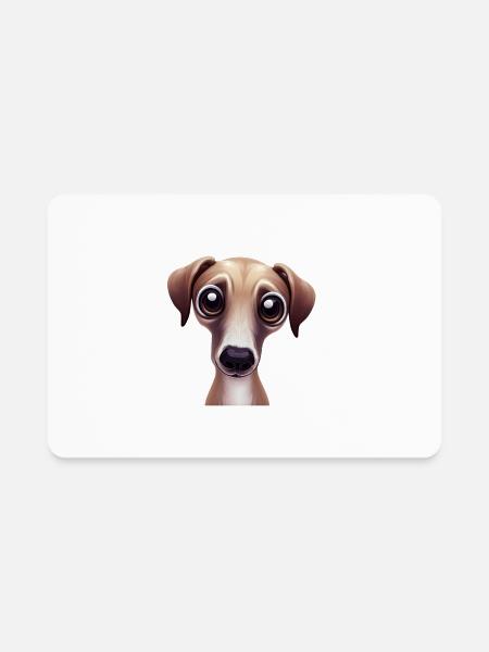 Sleek and Speedy Greyhound Artwork - Rectangle Magnet - white - Front