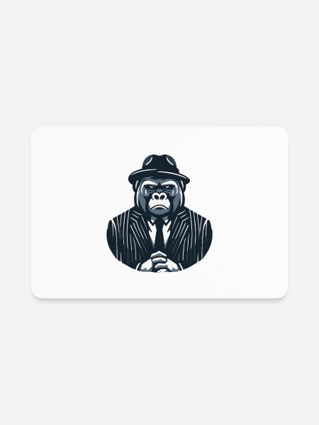 Gangster Gorilla - Rectangle Magnet - white - Front