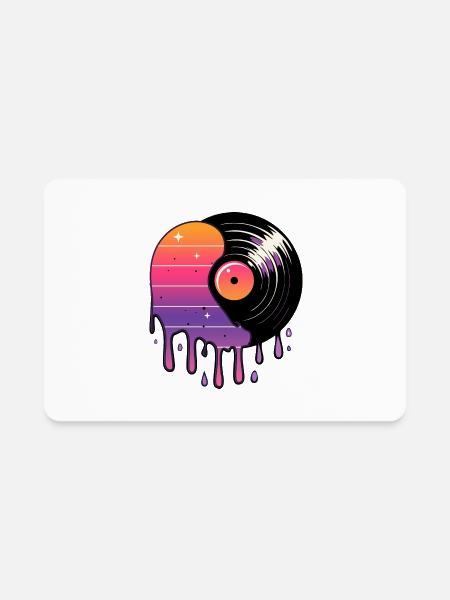 Record Drip - Rectangle Magnet - white - Front