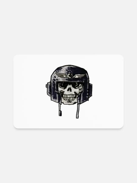 Guard Skull - Rectangle Magnet - white - Front