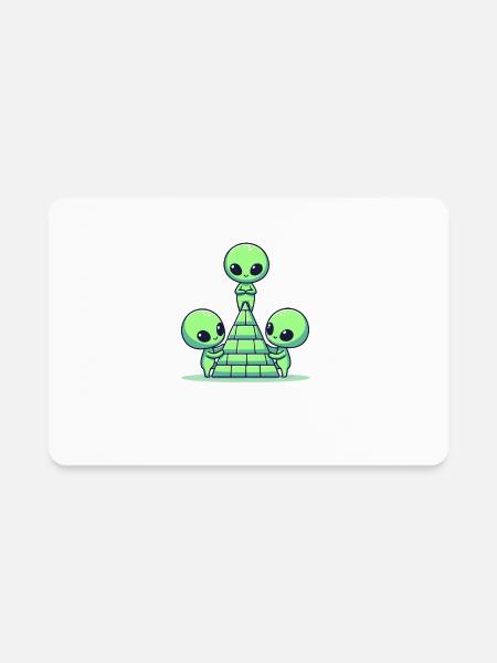 Alien Pyramid - Rectangle Magnet - white - Front