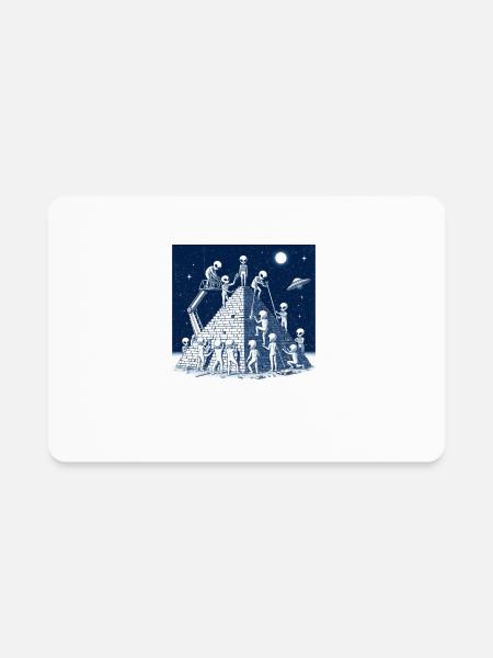 Alien Pyramid - Rectangle Magnet - white - Front