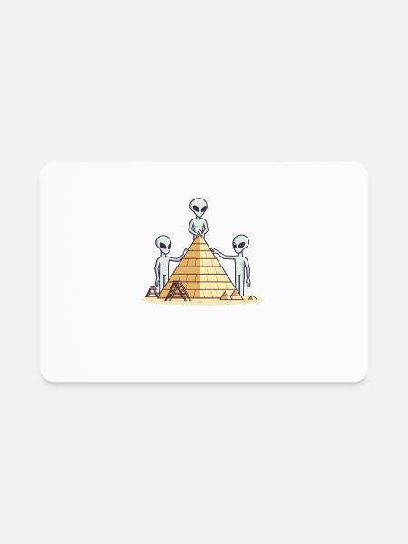 Alien Pyramid - Rectangle Magnet - white - Front
