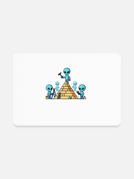Alien Pyramide - Rectangle Magnet - white - Front