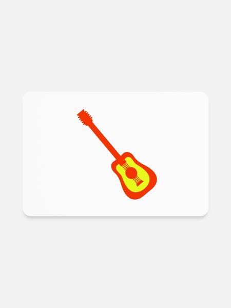 Guitar Logo Guitarist Playing Rock Music Bassist - Rectangle Magnet - white - Front