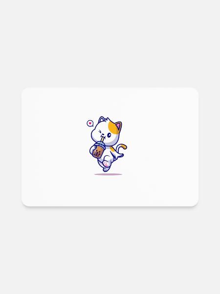 Bubble Tea is my love - Rectangle Magnet - white - Front
