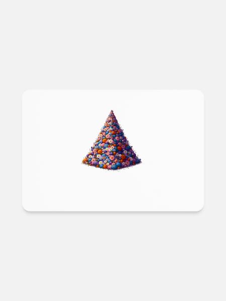 flower pyramid - Rectangle Magnet - white - Front
