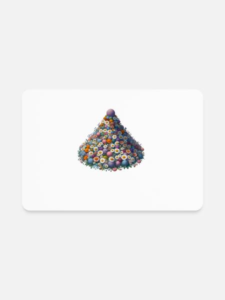 Flower Pyramid - Rectangle Magnet - white - Front