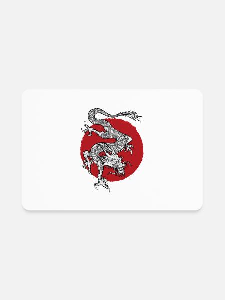 Japanese Fantasy Dragon - Rectangle Magnet - white - Front