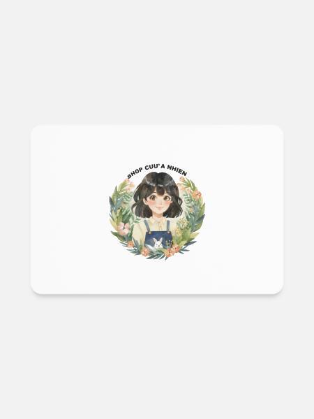 Circular watercolor Smiling Asian female with 1 pr - Rectangle Magnet - white - Front