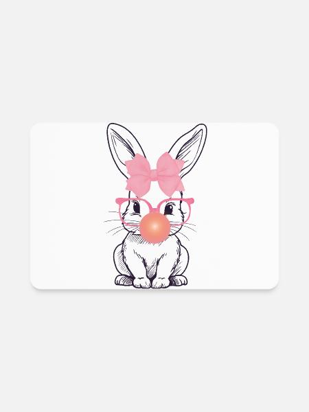 Flirty Easter Bunny - Rectangle Magnet - white - Front