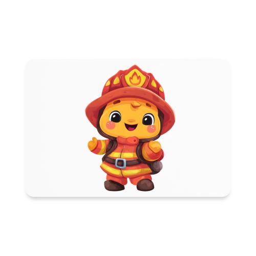 Cute Cartoon Firefighter in Red and Yellow Suit - Rectangle Magnet