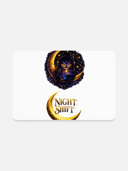 Night Owl Night Shift - Rectangle Magnet - white - Front