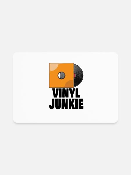 Vinyl Records LP Collector Record Lover Audiophile - Rectangle Magnet - white - Front