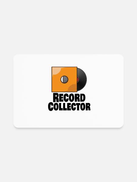 Vinyl Records LP Collector Record Lover Audiophile - Rectangle Magnet - white - Front