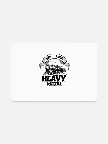 Train Transportation Locomotive Heavy Metal - Rectangle Magnet - white - Front