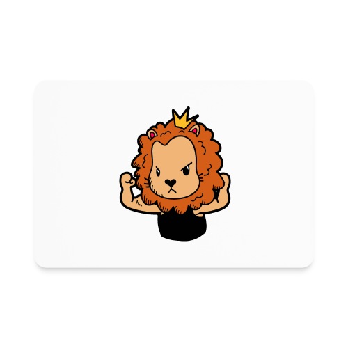 Cute Strong Lion Flexing Muscles - Rectangle Magnet