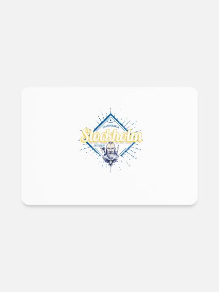 Stockholm Capital Of Sweden Viking Retro Vintage - Rectangle Magnet - white - Front