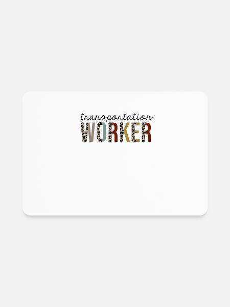 Transportation Worker Leopard Print Funny - Rectangle Magnet - white - Front
