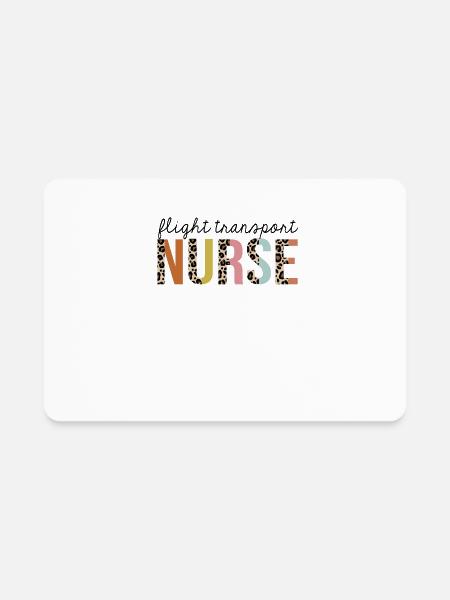 Flight-Transport Nurse Leopard Print Registered - Rectangle Magnet - white - Front