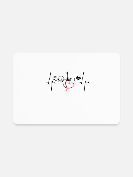 Las Vegas Skyline Heartbeat Nevada Poker USA Fan - Rectangle Magnet - white - Front