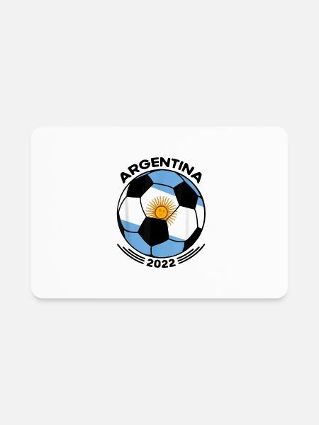 Argentina Soccer Ball Flag Argentinian Football Pr - Rectangle Magnet - white - Front