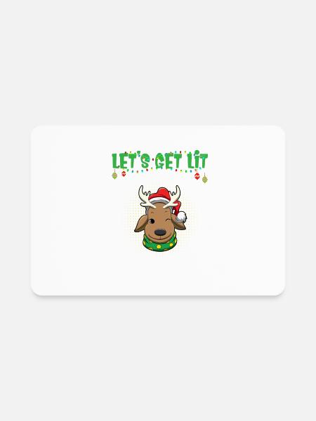 Let's Get Lit Advent Season Christmas Party X-Mas - Rectangle Magnet - white - Front