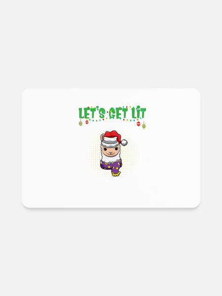 Let's Get Lit Advent Season Christmas Party X-Mas - Rectangle Magnet - white - Front
