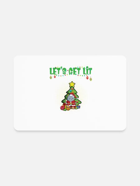 Let's Get Lit Advent Season Christmas Party X-Mas - Rectangle Magnet - white - Front