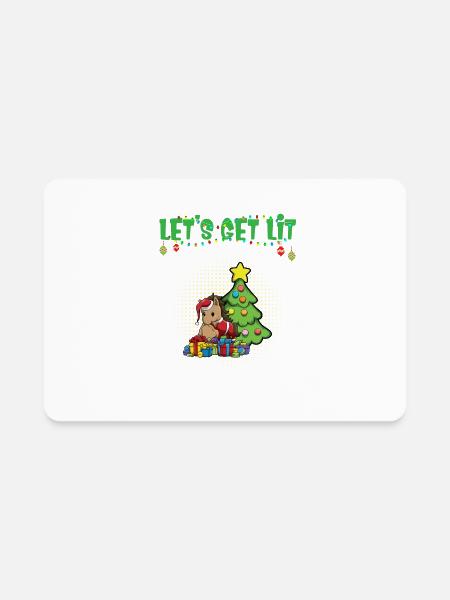 Let's Get Lit Advent Season Christmas Party X-Mas - Rectangle Magnet - white - Front