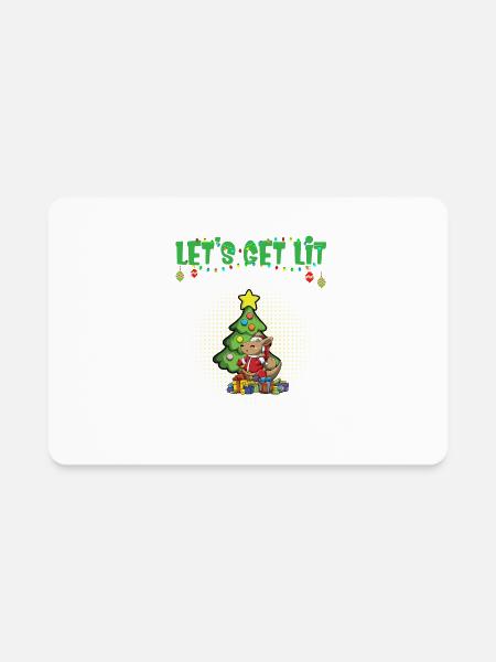 Let's Get Lit Advent Season Christmas Party X-Mas - Rectangle Magnet - white - Front