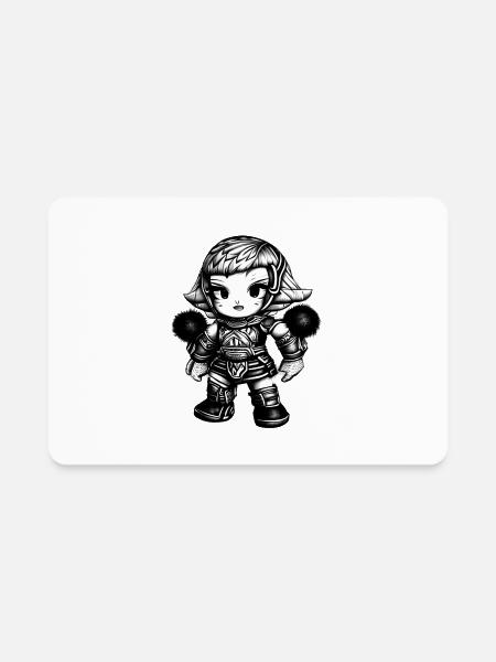 kawaii fantasy character - Rectangle Magnet - white - Front