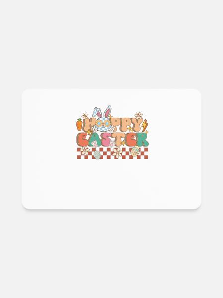 Hoppy Easter Happy Easter Bunnies - Rectangle Magnet - white - Front