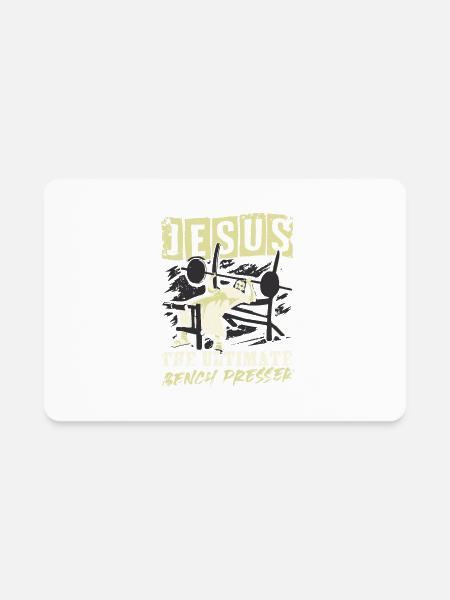 J.e.s.u.s The Ultimate Bench Presser - Rectangle Magnet - white - Front