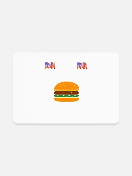 Burger Flipper American Hamburger Lover - Rectangle Magnet - white - Front