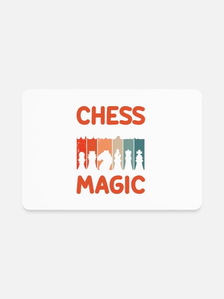 Chess Works Like Magic I Chess Player I Chess - Rectangle Magnet - white - Front