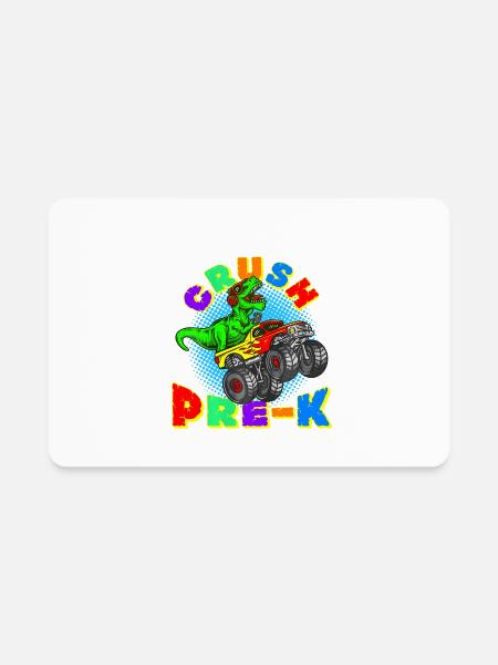 I'm Ready to Crush Pre K Dinosaur Monster Truck Pr - Rectangle Magnet - white - Front