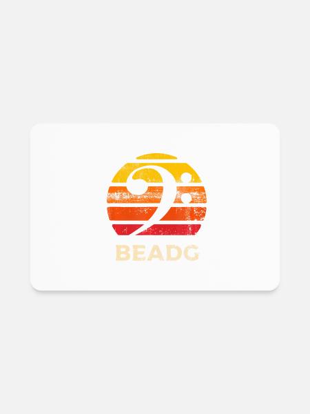 BEADG Vintage Bass Clef Sunset Bassist 5 String - Rectangle Magnet - white - Front