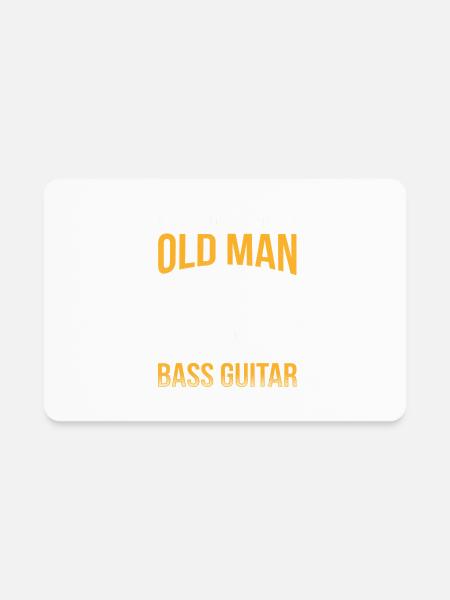 Old Man With A Bass Guitar Bassist Retired Bass - Rectangle Magnet - white - Front