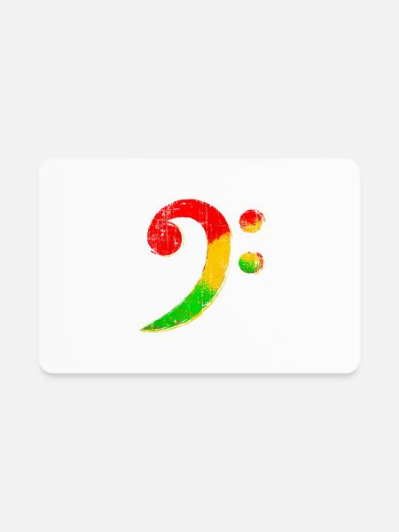 Reggae Bass Clef Rasta Bassist Bass Player - Rectangle Magnet - white - Front