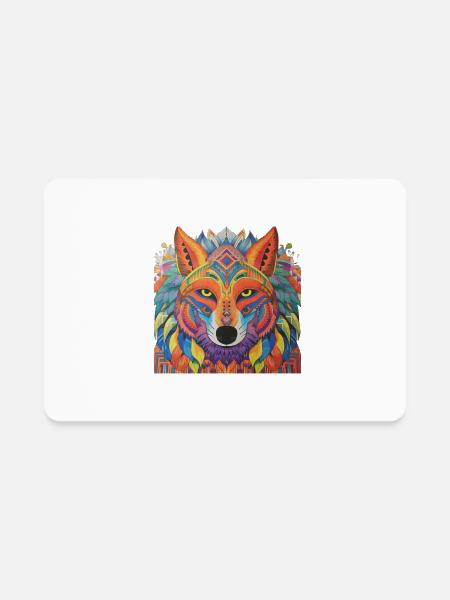 fantasy wolf - Rectangle Magnet - white - Front