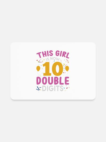 Double Digit 10th Birthday For Girl - Rectangle Magnet - white - Front