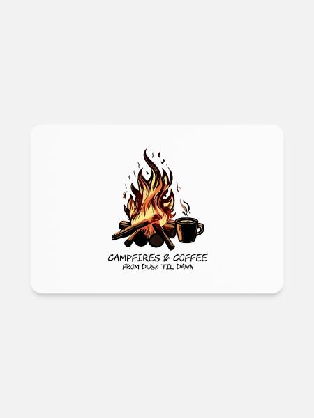 CAMPFIRES AND COFFEE - Rectangle Magnet - white - Front