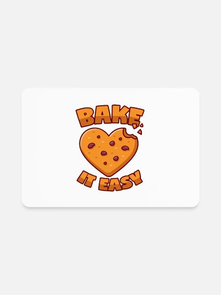 Baking Cookie Heart Take It Easy - Rectangle Magnet - white - Front