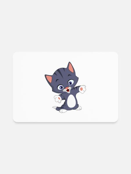 Cheerful Kitten - Rectangle Magnet - white - Front
