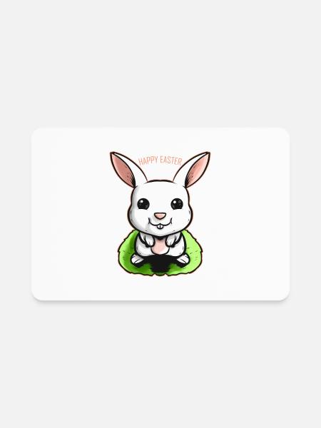Happy Easter Bunny On Easter - Rectangle Magnet - white - Front